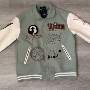 Louis Vuitton Green and White Varsity Jacket
